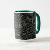Mug de café Mandala au charbon de bois (Devant droit)