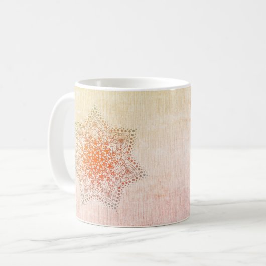 Mug de café Mandala orange (Devant gauche)