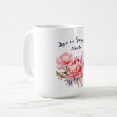Mug de café Mariage Romantique Blush Peony (Devant gauche)
