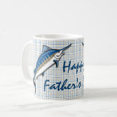 Mug de café - Marlin bleu sur Plaid (Devant gauche)