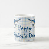 Mug de café - Marlin bleu sur Plaid (Centre)