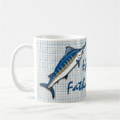 Mug de café - Marlin bleu sur Plaid (Gauche)