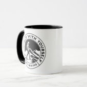Mug de café monochrome pour randonneurs (Devant gauche)