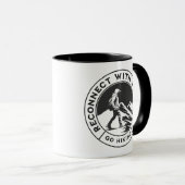 Mug de café monochrome pour randonneurs (Devant droit)