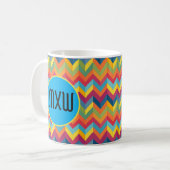 Mug de café Monogram Bold Chevron Motif (Devant gauche)