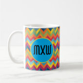 Mug de café Monogram Bold Chevron Motif (Gauche)