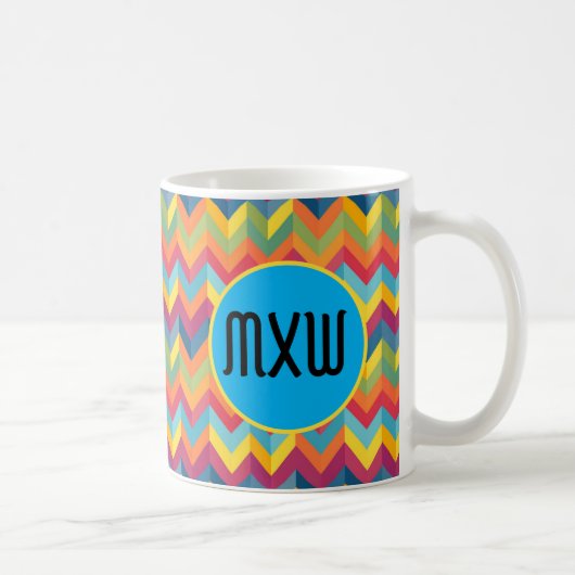 Mug de café Monogram Bold Chevron Motif (Droite)