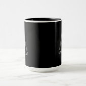 Mug de café Monogramme noir & blanc moderne (Centre)