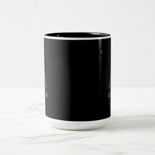 Mug de café Monogramme noir & blanc moderne (Centre)