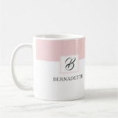 Mug de café monogramme rose | Feminine Elegant Bla (Gauche)