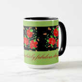 Mug de café Motif à fleurs rouges (Devant droit)