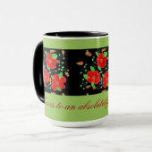 Mug de café Motif à fleurs rouges (Devant gauche)
