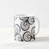 Mug de café - Motif de design noir et blanc (Devant droit)