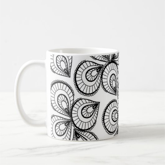 Mug de café - Motif de design noir et blanc (Gauche)