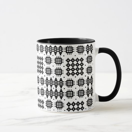 Mug de café : Motif de tapisserie galloise, noir s (Droite)