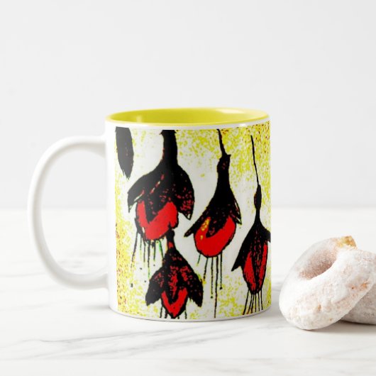 Mug de café Motif jaune (Avec donut)