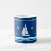 Mug de café nautique bleu marine pour les amateurs (Centre)
