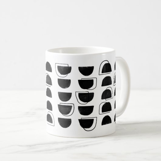 Mug de café noir et blanc Abstrait (Devant droit)
