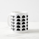 Mug de café noir et blanc Abstrait (Devant gauche)