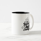 Mug de café noir et blanc avec devis (Devant droit)