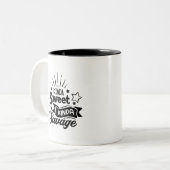 Mug de café noir et blanc avec devis (Devant gauche)