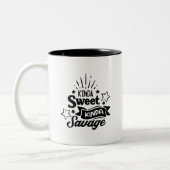 Mug de café noir et blanc avec devis (Gauche)