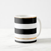 Mug de café noir et blanc moulé en or (Devant droit)