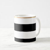 Mug de café noir et blanc moulé en or (Devant droit)