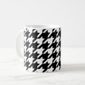 Mug de café noir Houndstooth (Devant gauche)