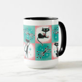 Mug de café noir moderne du milieu du siècle (Devant droit)