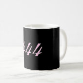 Mug de café noir rose 444 (Devant droit)