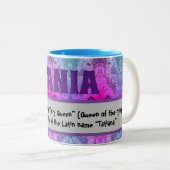 Mug de café - Oiseaux et fleurs (Noms-Tania) (Devant droit)