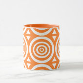 Mug de café orange et blanc avec Motif Abstrait (Centre)