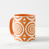 Mug de café orange et blanc avec Motif Abstrait (Devant gauche)