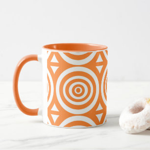 Mug de café orange et blanc avec Motif Abstrait
