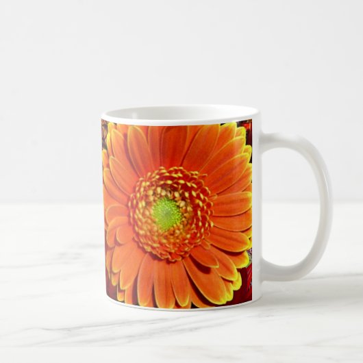 Mug de café orange Gerbera Daisy (Droite)