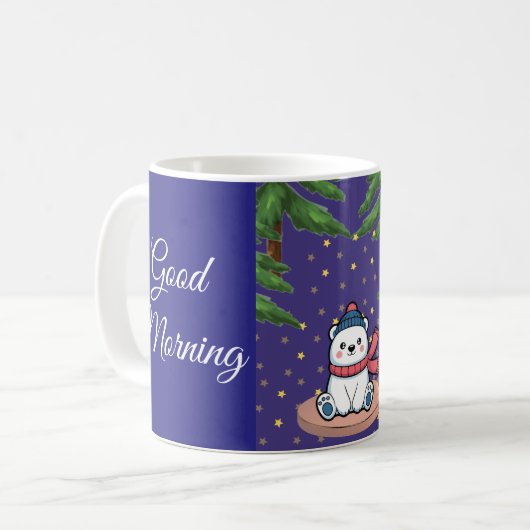 Mug de café ours polaire mignon d'hiver (Devant gauche)