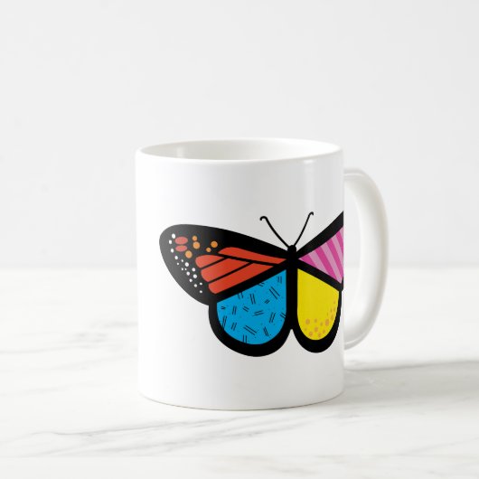 Mug de café papillon moderne (Devant droit)