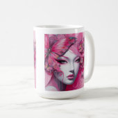 Mug de café papillon rose (Devant droit)