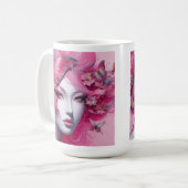 Mug de café papillon rose (Devant gauche)
