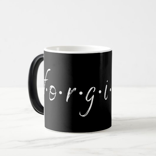 Mug de café pardonné avec poignée noire (Devant gauche)