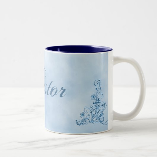Mug de café pastor - Large : Sky Blue Elegance (Droit)
