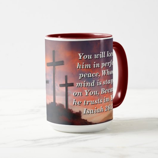 Mug de café personnalisé avec Écriture Sainte, Isa (Devant droit)