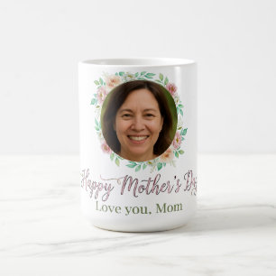 Mug de café personnalisé avec fleurs pour la fête