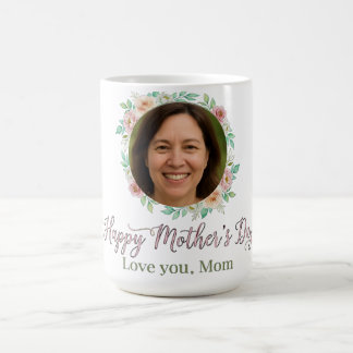 Mug de café personnalisé avec fleurs pour la fête 