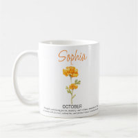 Mug de café personnalisé avec la fleur de naissanc