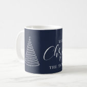 Mug de café personnalisé bleu marine de Noël (Devant gauche)