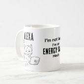 Mug de café personnalisé chat drôle (Devant gauche)