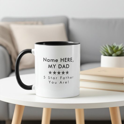 Mug de café personnalisé cinq étoiles