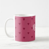Mug de café personnalisé coeurs rouges (Gauche)